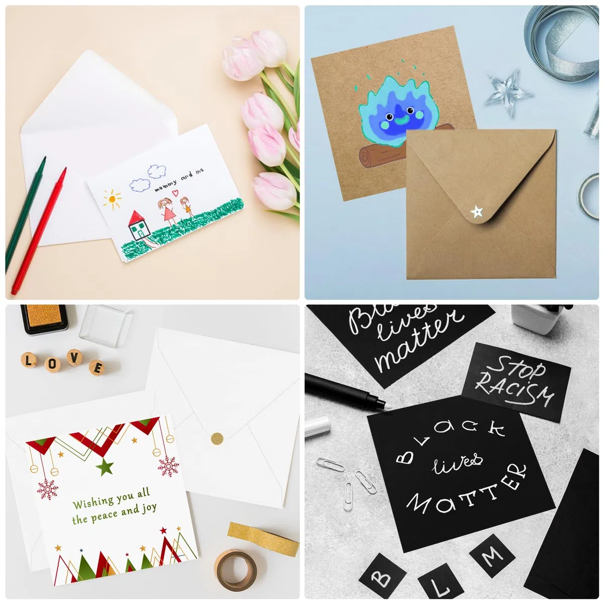 Juego de 20 tarjetas en blanco de 8 x 8 pulgadas con sobres, sobres de 100 g/m², 300 g/m², tarjetas plegables para tarjetas de felicitación, invitaciones, tarjetas de cumpleaños, tarjetas de