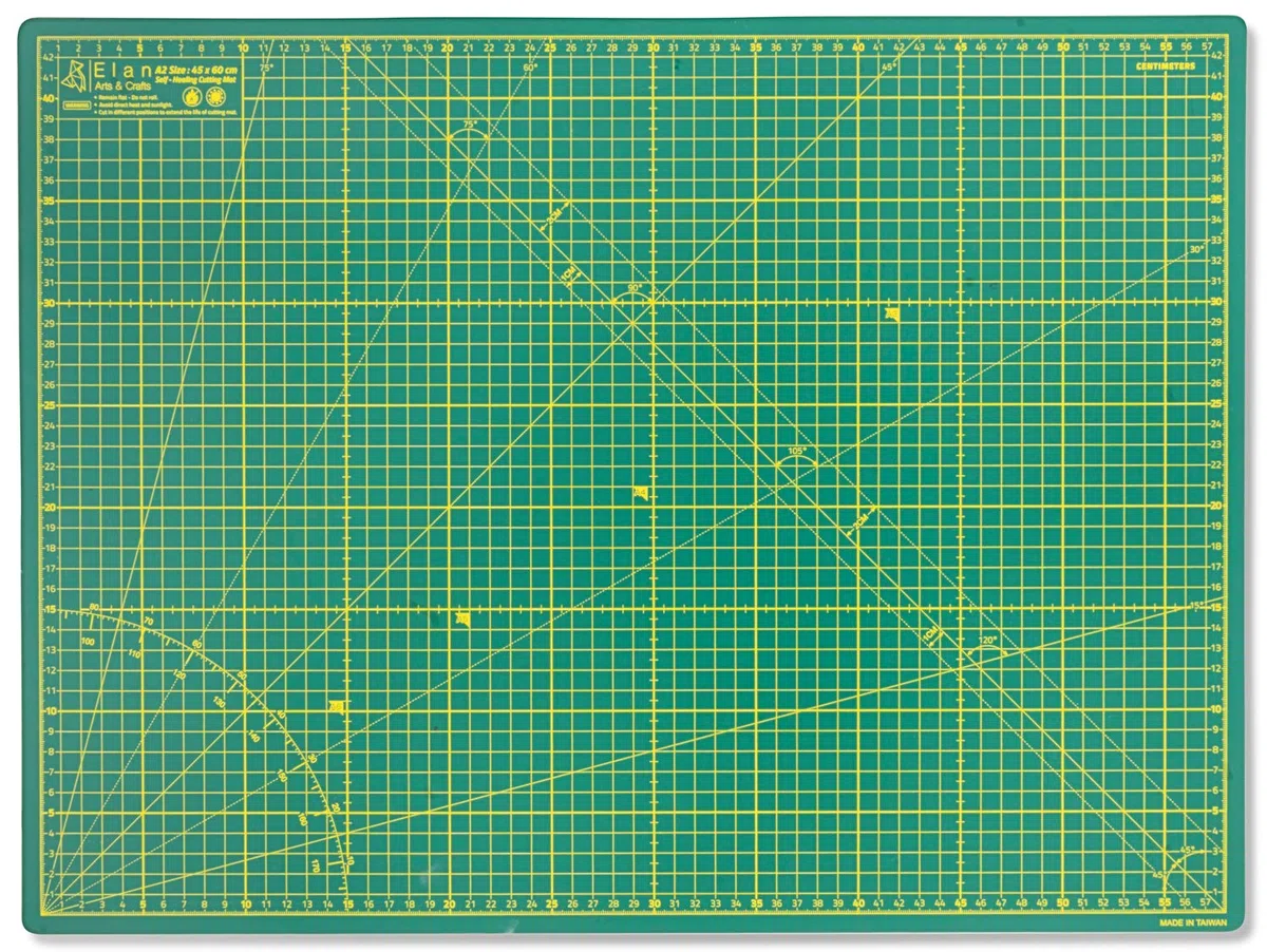 Elan Base de Corte A2 Autocicatrizante Verde, Tabla de Corte 60x45 CM, Tabla Cortar Costura, Base de Corte A2, Protector Mesa Manualidades de 5 Capas
