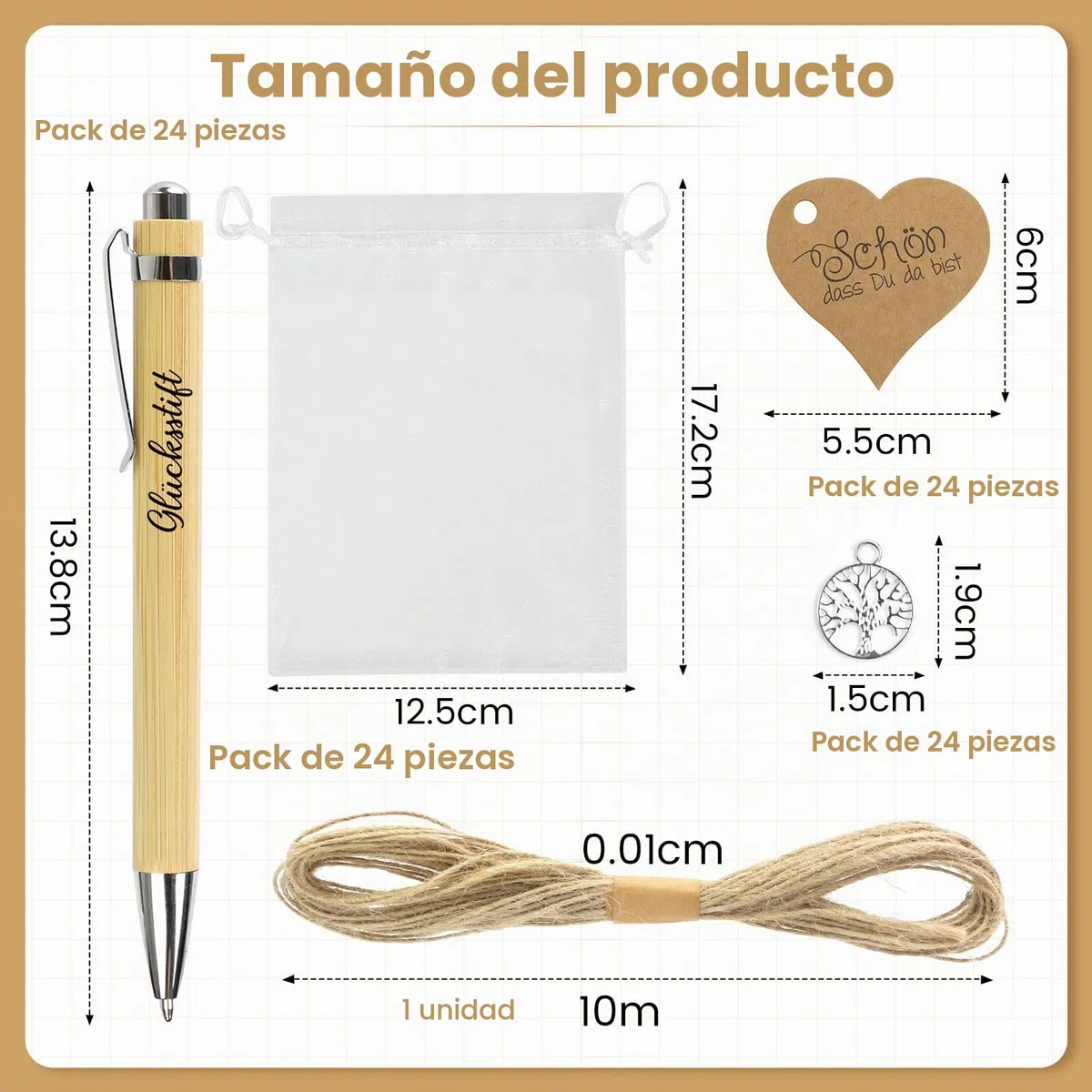 24 sets de bolígrafos de madera de la suerte, bolígrafos regalos de madera, bolígrafos motivadores de agradecimiento, regalo de despedida colegas, regalo de agradecimiento, regalo para colegas