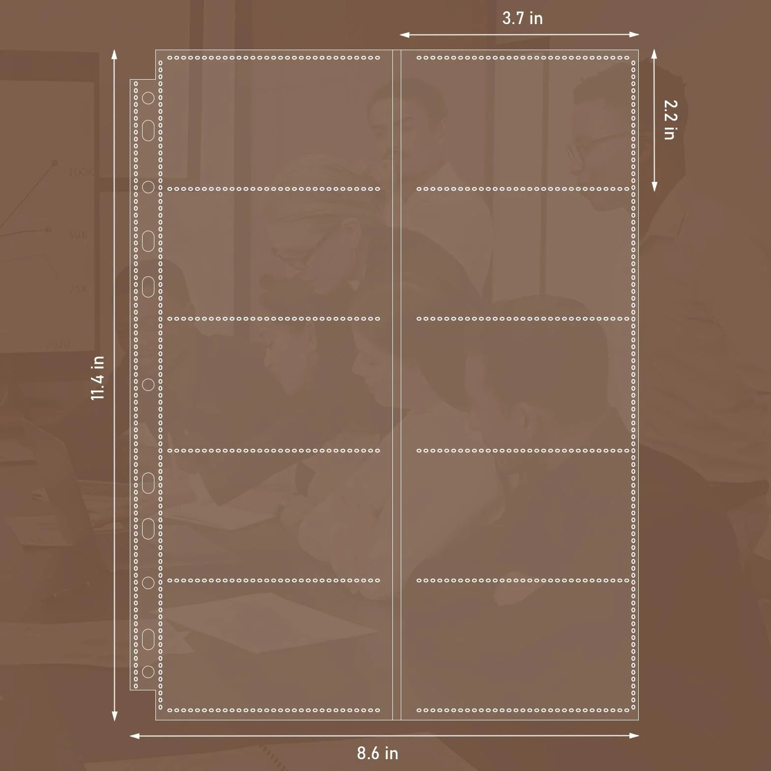 Álbum Organizador de Tarjetas de Visita 600 Unidades - 30 Páginas Recargables, Carpeta A4 Anillas, Carga Lateral, Cubierta PU Cuero Negro | Oficina