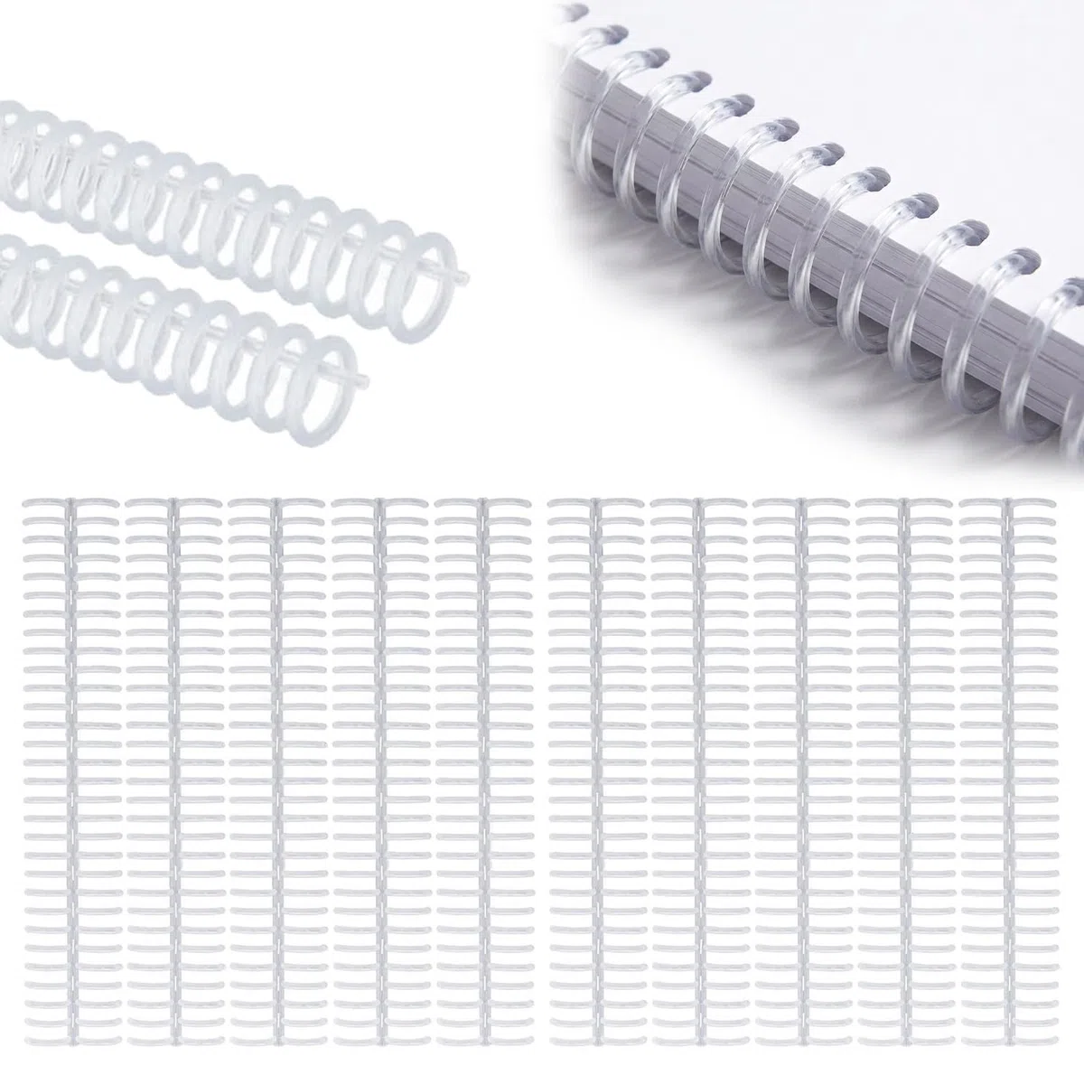 10 Peines Encuadernación Plástico 30 Anillos 19mm Capacidad 150 Hojas | Bobinas Espiral Transparente para Documentos A4 B5 A5 Oficina Escuela
