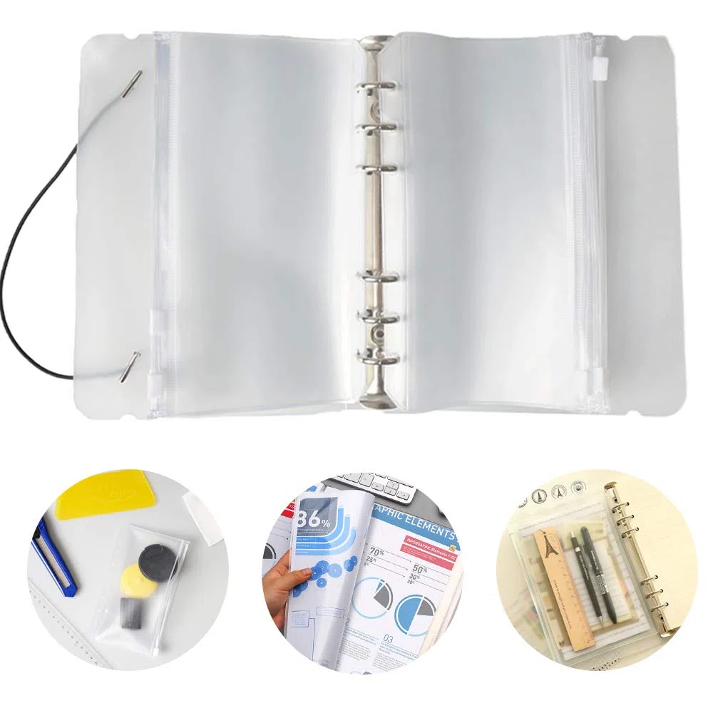 archivador A6 con 10 Piezas archivador 6 anillas y 1 Piezas Cubierta de Carpeta，Transparente Budget Planner Budget Binder Carpeta de Presupuesto