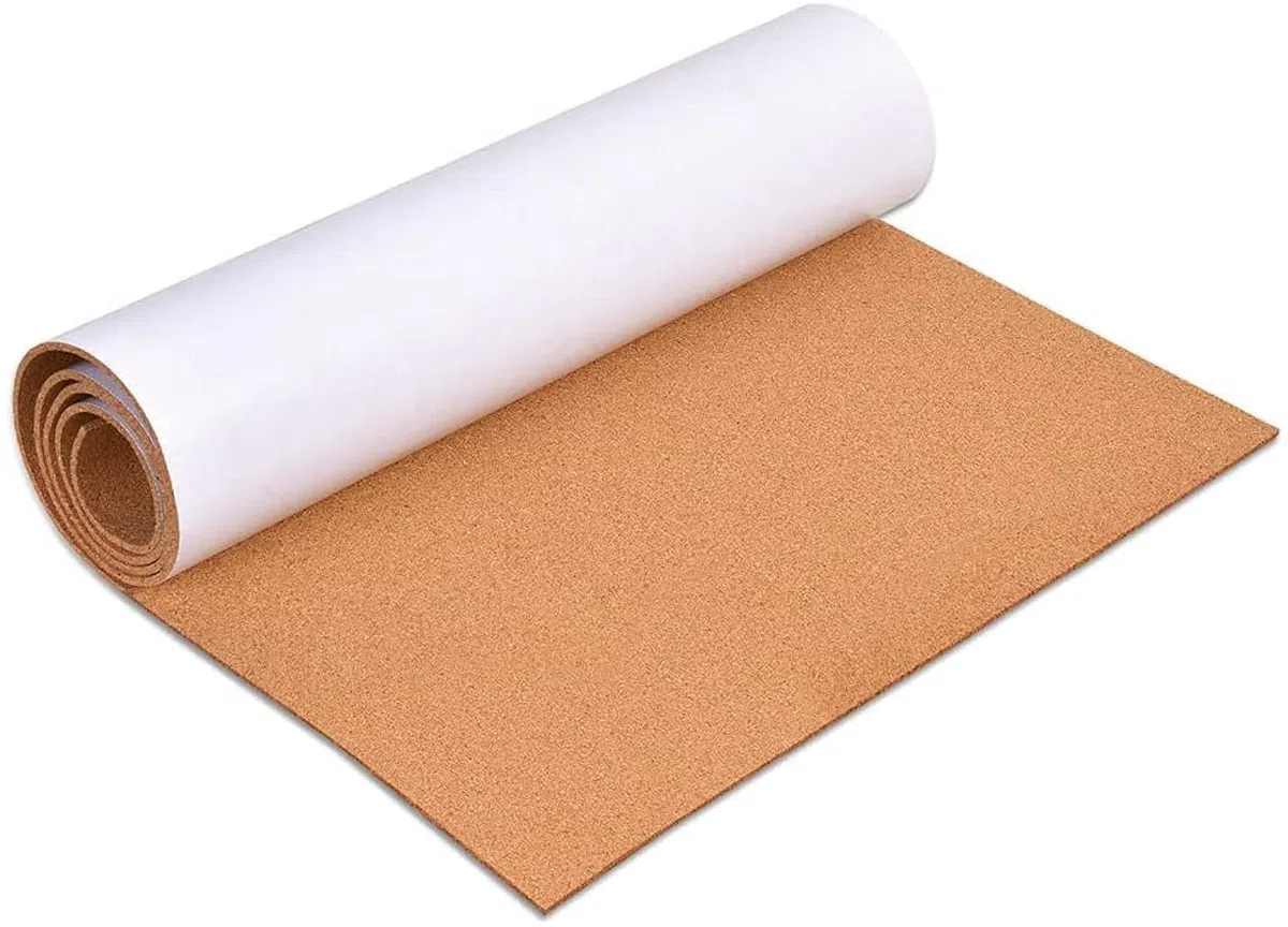 Okydoky Tablero de alfileres de madera maciza, 40 x 120 cm, 3 mm, corcho, rectangular, autoadhesivo, para colgar fotos, barras de anuncios de corcho para oficina, escuela y hogar