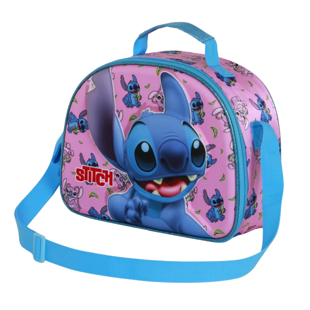 Disney Lilo y Stitch Surprise-Bolsa Portamerienda 3D, Azul, 26 x 20 cm