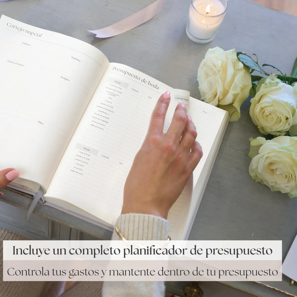 Agenda de Boda & Planificador – Cuenta Atrás de 18 Meses, Seguimiento de Presupuesto, Lista de Invitados, Moodboards DIY – Diario de Boda & Regalo de Compromiso – Bodas España