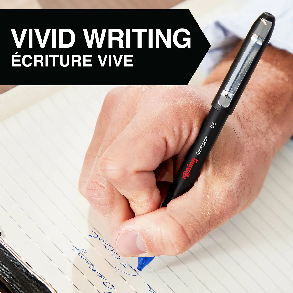 rOtring bolígrafo roller | punta de aguja (0,5 mm) para una escritura precisa | tinta azul | 12 unidades