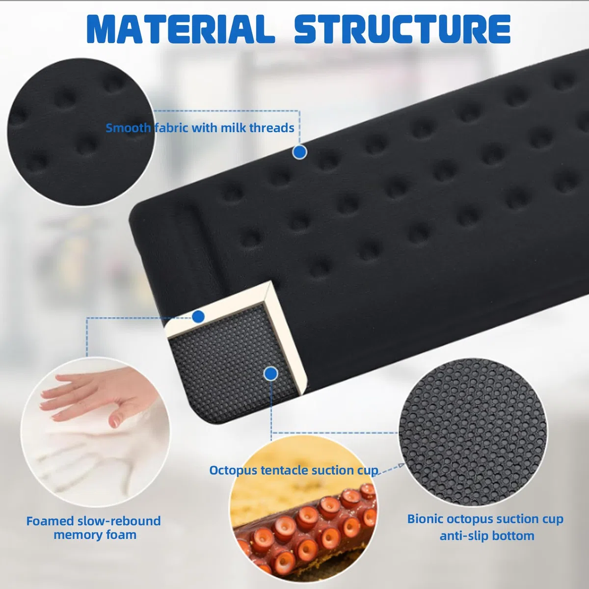 Reposamuñecas en forma de L: 2 almohadillas antideslizantes de espuma viscoelástica, muñequera, antebrazo, codo, reposamuñecas, borde de mesa para bordes de mesa, mesas de ordenador (30 x 10 x