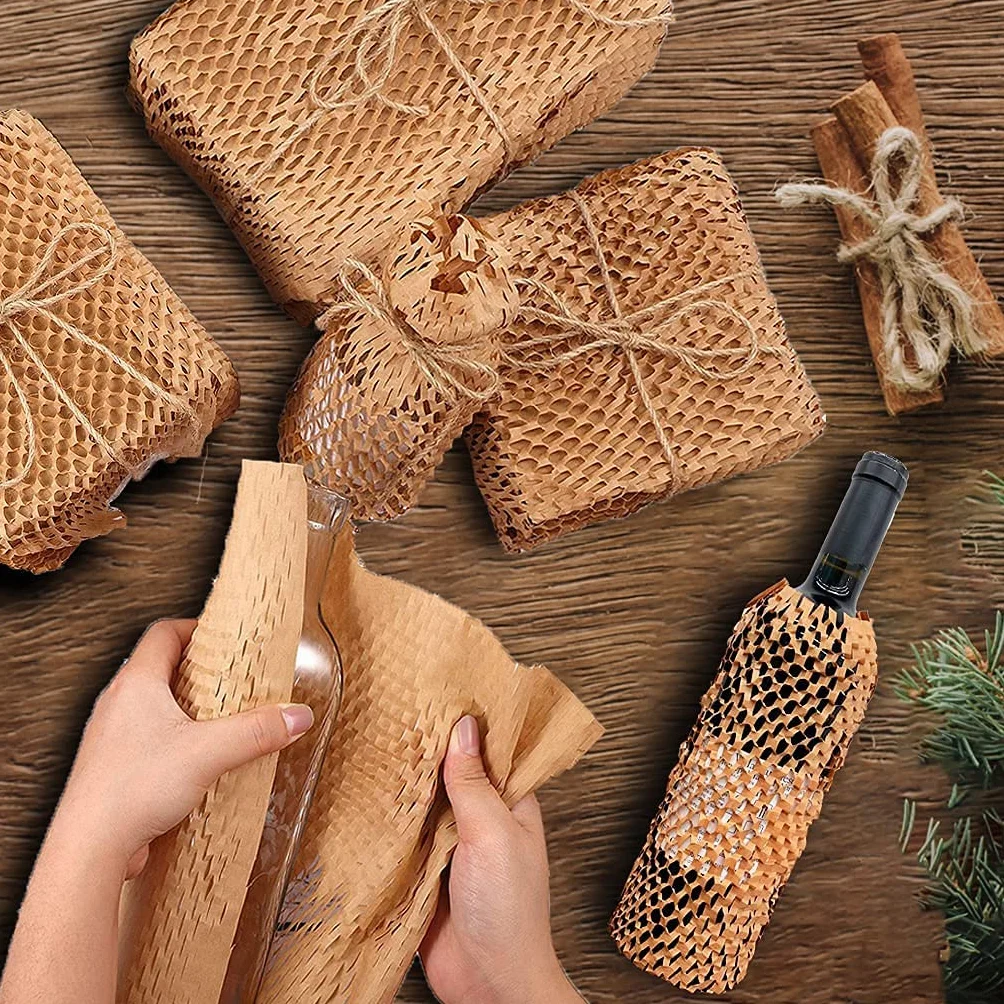 Rollo de papel de embalaje acolchado con diseño de panal, embalaje perforado, envoltura de embalaje para mudanzas de casa, envío rompible, alternativa de Plástico de burbujas (30cmX10m)