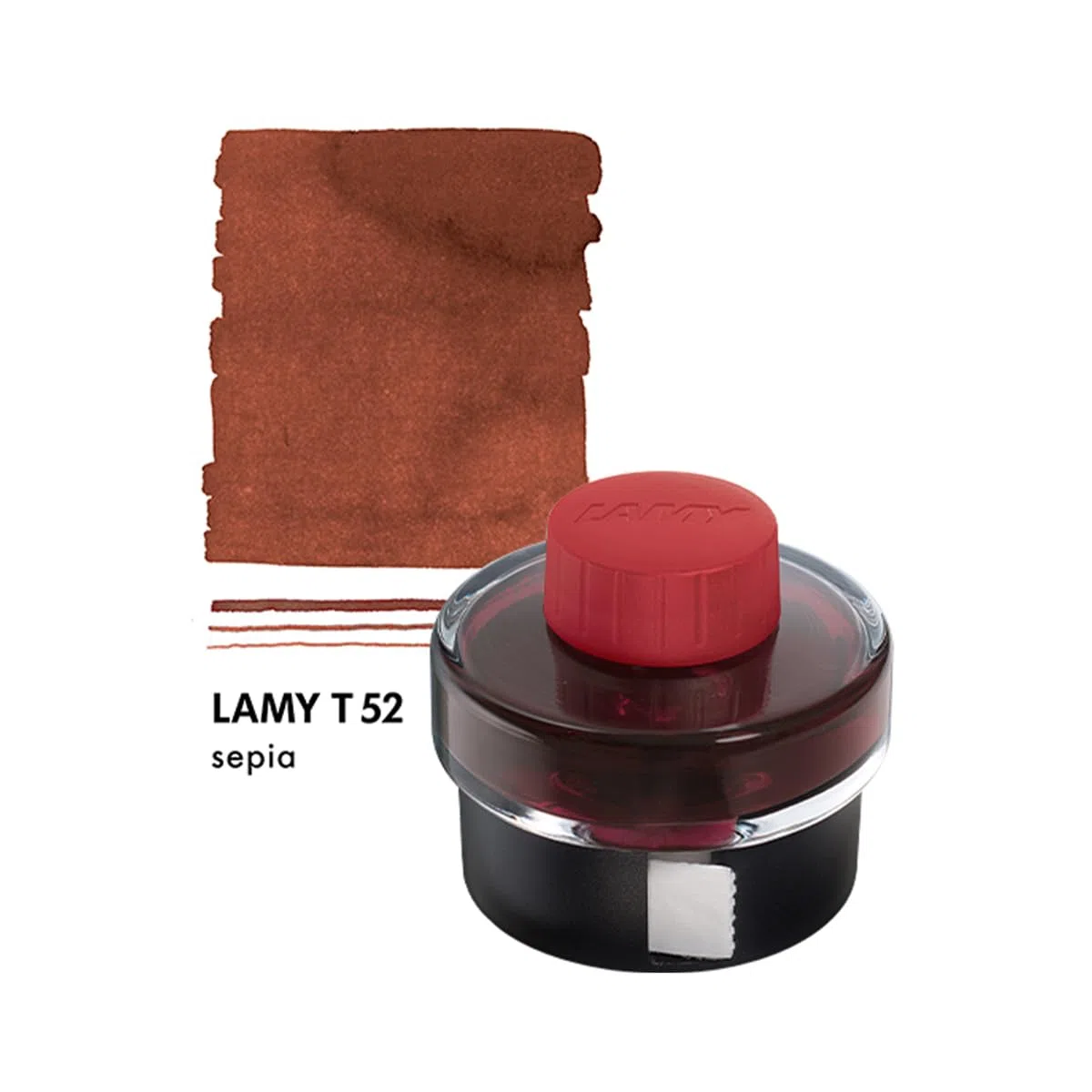 LAMY T52 tinta sepia 50ml - Botella con depósito de tinta - Soporte de plástico con rollo de papel secante