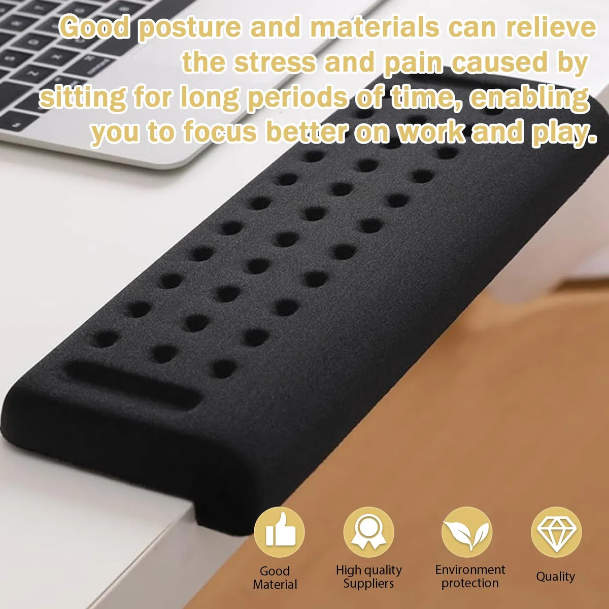 Reposamuñecas en forma de L: 2 almohadillas antideslizantes de espuma viscoelástica, muñequera, antebrazo, codo, reposamuñecas, borde de mesa para bordes de mesa, mesas de ordenador (30 x 10 x