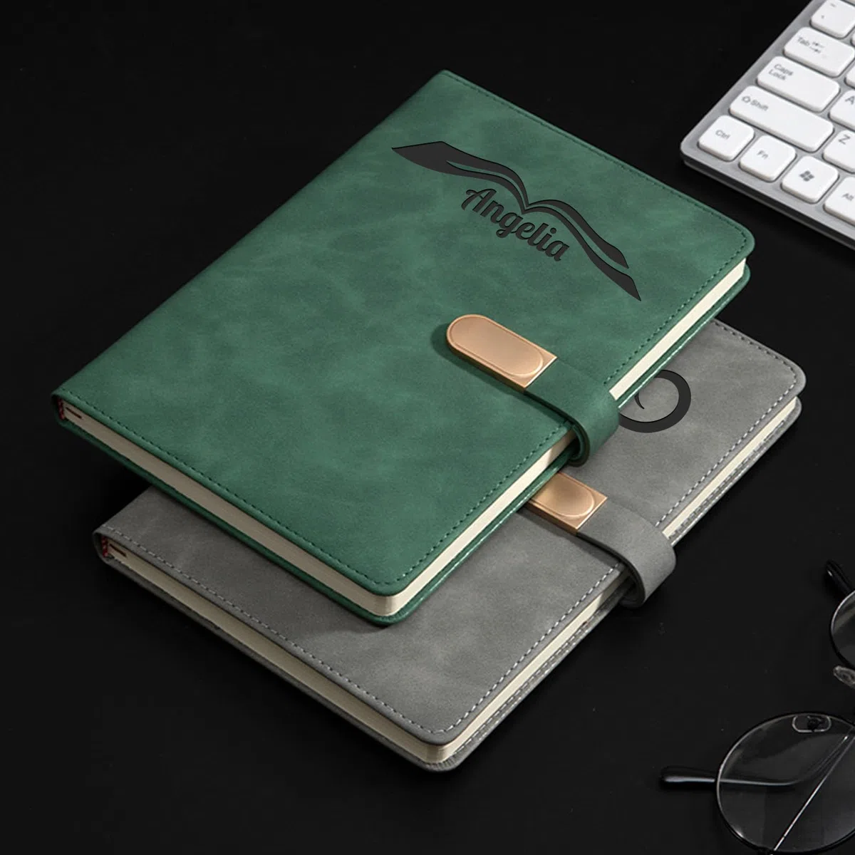 Cuaderno personalizado con nombre grabado, Diario de cuero personalizable para hombres y mujeres
