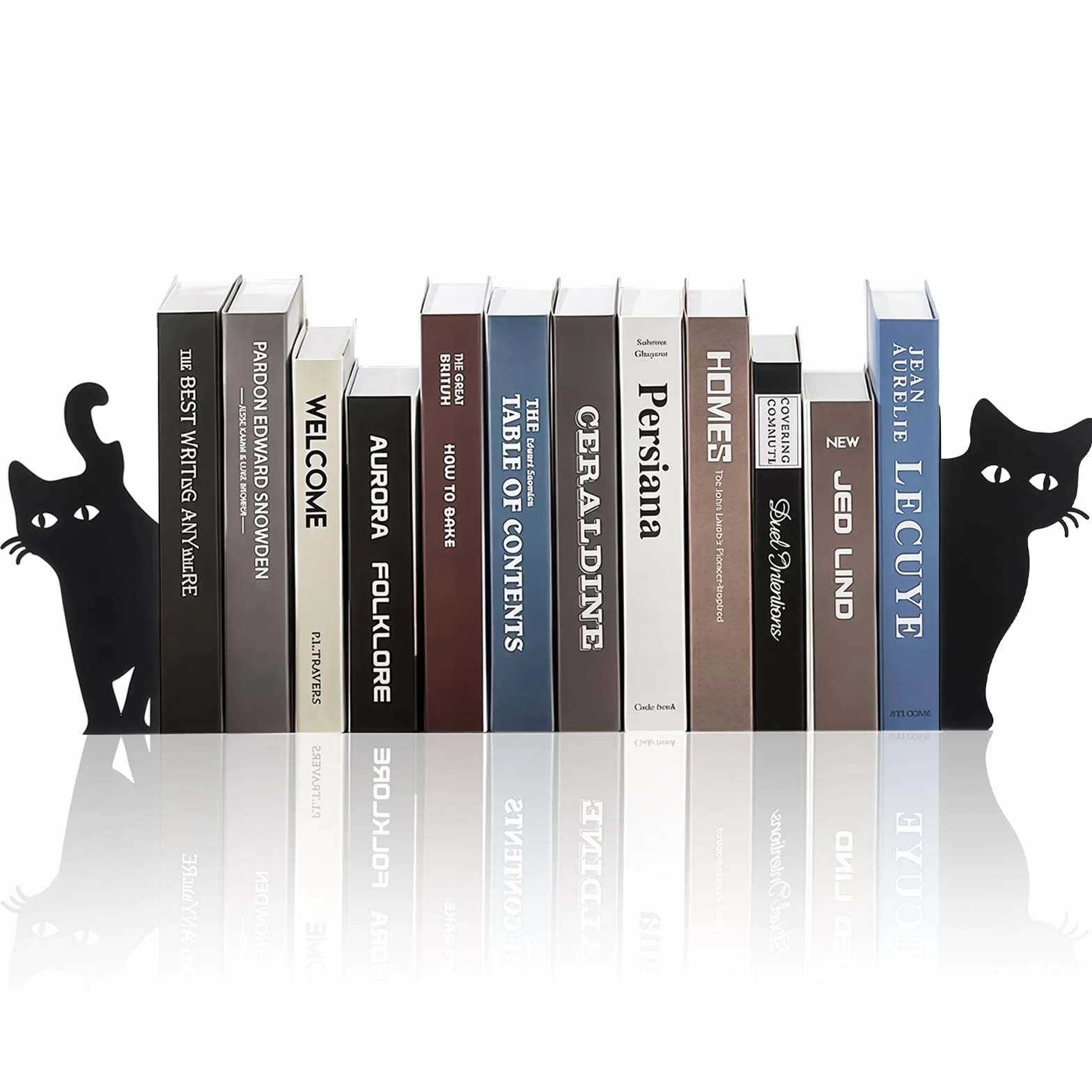 Spähende Katze Metal Metálica Sujetalibros Set 2 Estilos Decorativos para Estantes Oficina