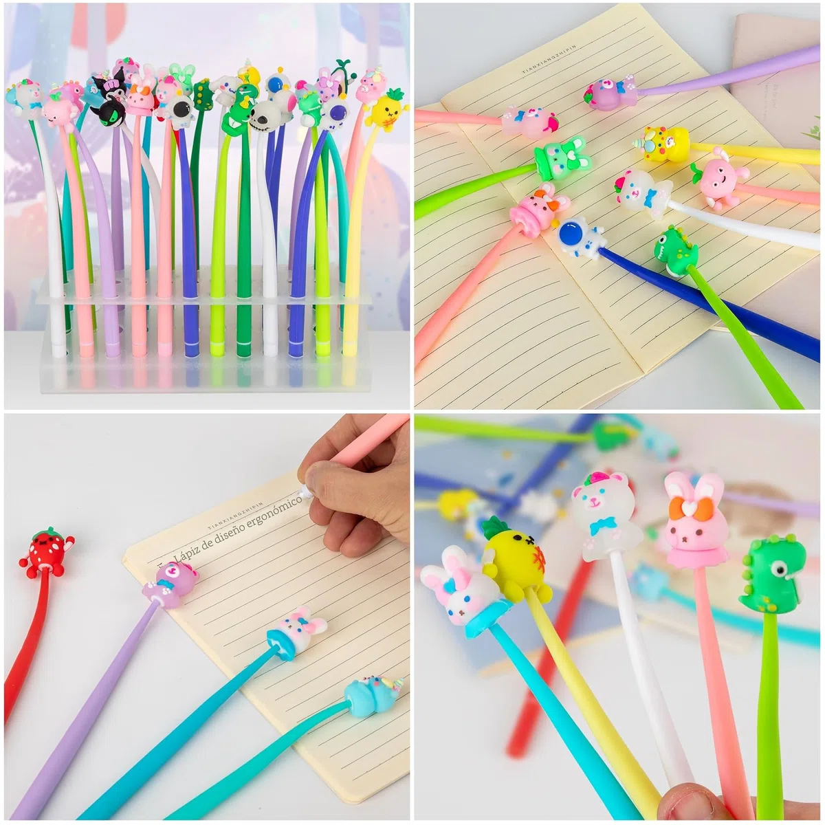 30 Bolígrafos Divertidos para niños,Kawaii Bolígrafo Silicona Animales,Bolígrafos Squishy ayuda,Relajarse, Detalles Cumpleaños Niños,Regalos Cumpleaños Niños Colegio y Fiestas (YYB-30)
