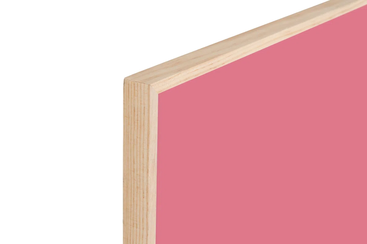 Bi-Office Pizarra Magnética Earth New Basic Fuchsia, 585 x 385 mm, Superficie de Acero Lacado, Marco de Pino Natural