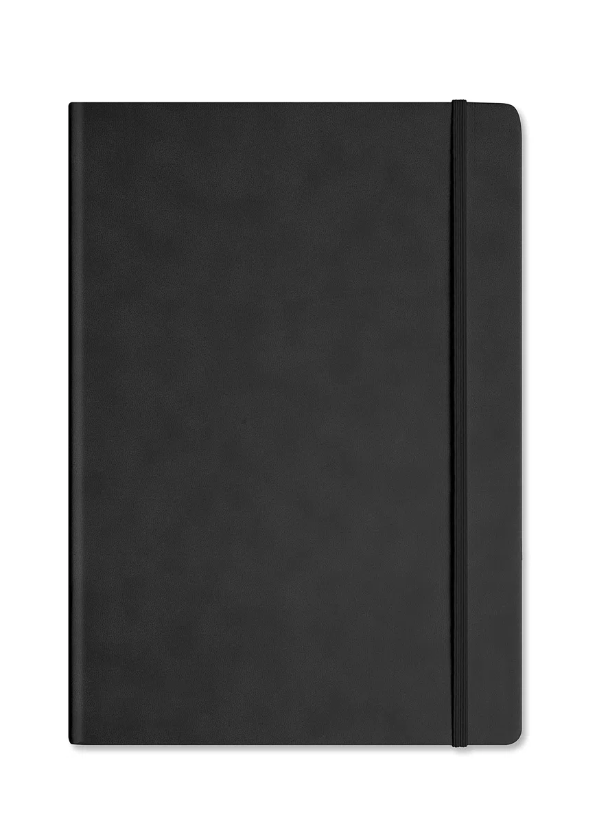 Silvine Cuaderno ejecutivo de tapa dura, tamaño A4, 160 páginas punteadas de papel marfil de 90 g/m², color negro