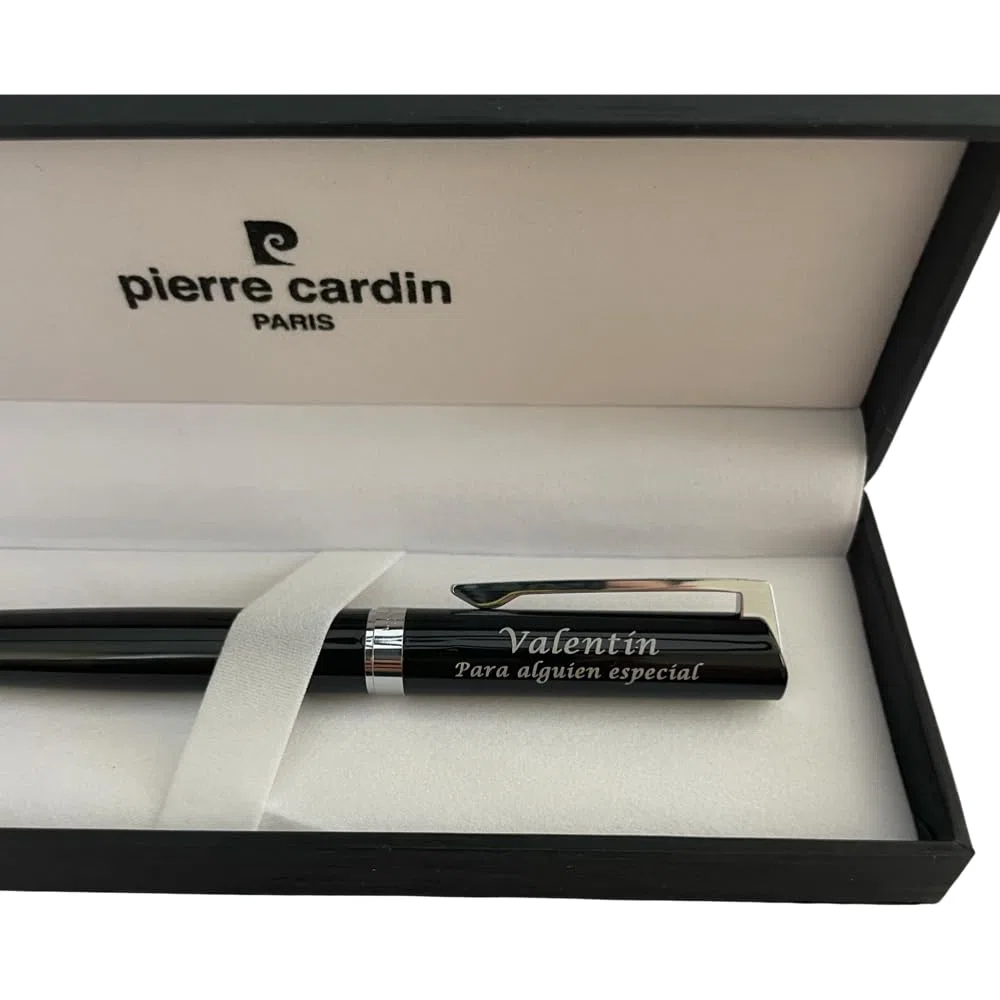 Pierre Cardín - Bolígrafo Personalizado 2 en 1 con Puntero Táctil | Diseño Elegante en Metal Negro | Perfecto para Aniversarios, Cumpleaños y Días Especiales