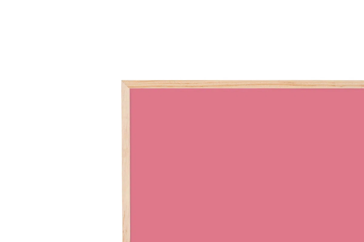 Bi-Office Pizarra Magnética Earth New Basic Fuchsia, 585 x 385 mm, Superficie de Acero Lacado, Marco de Pino Natural