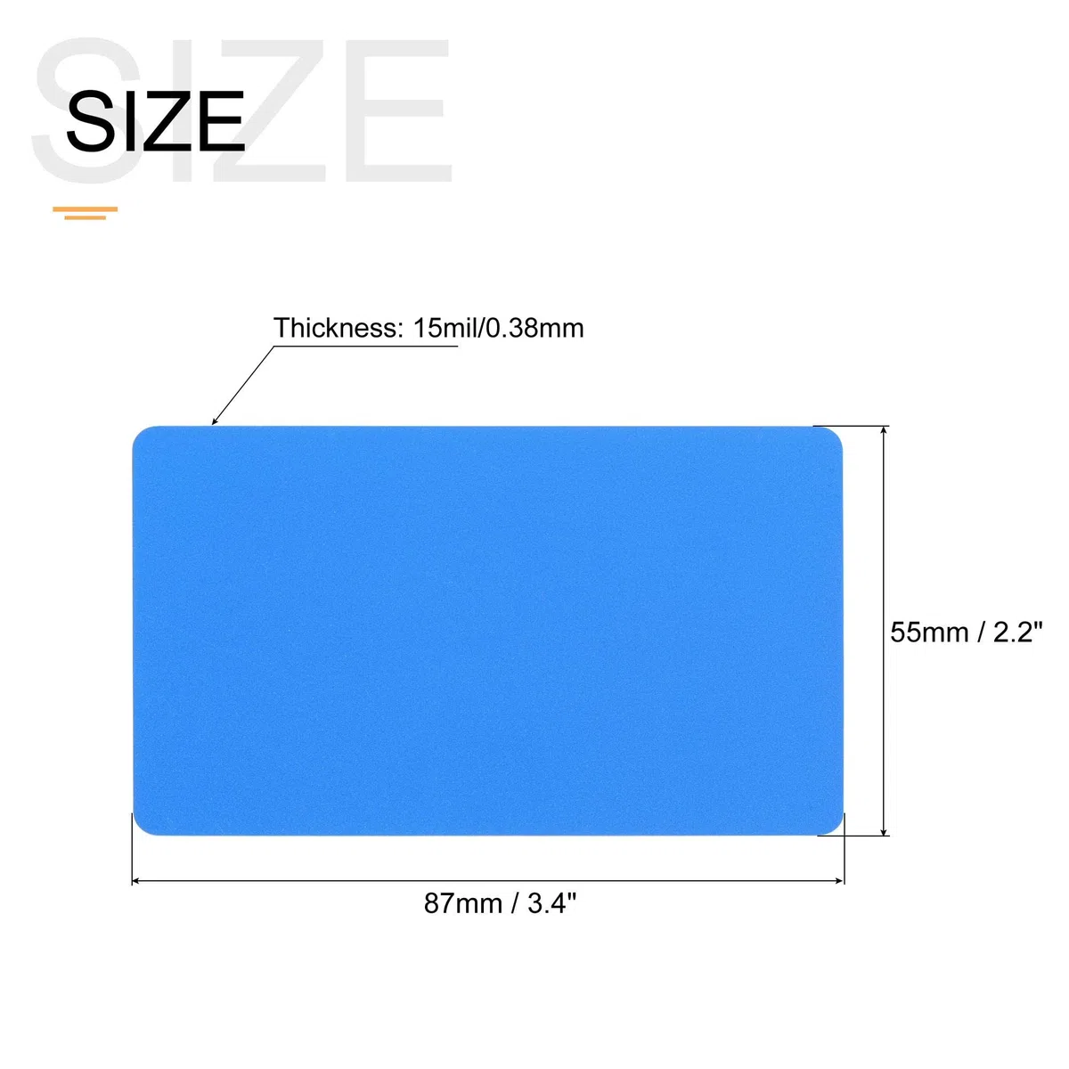 sourcing map En Blanco PVC Tarjetas 15mil para ID Impresora, Gráficos Azul Plástico Paquete de 50