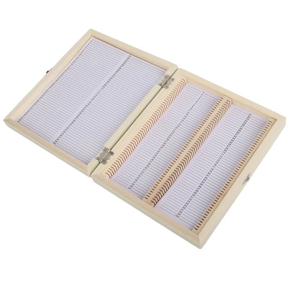 Caja de almacenamiento de diapositivas de madera preparada profesional, 100 unidades, caja de vidrio para niños, estudiantes, hogar, escuela, educación básica en ciencias