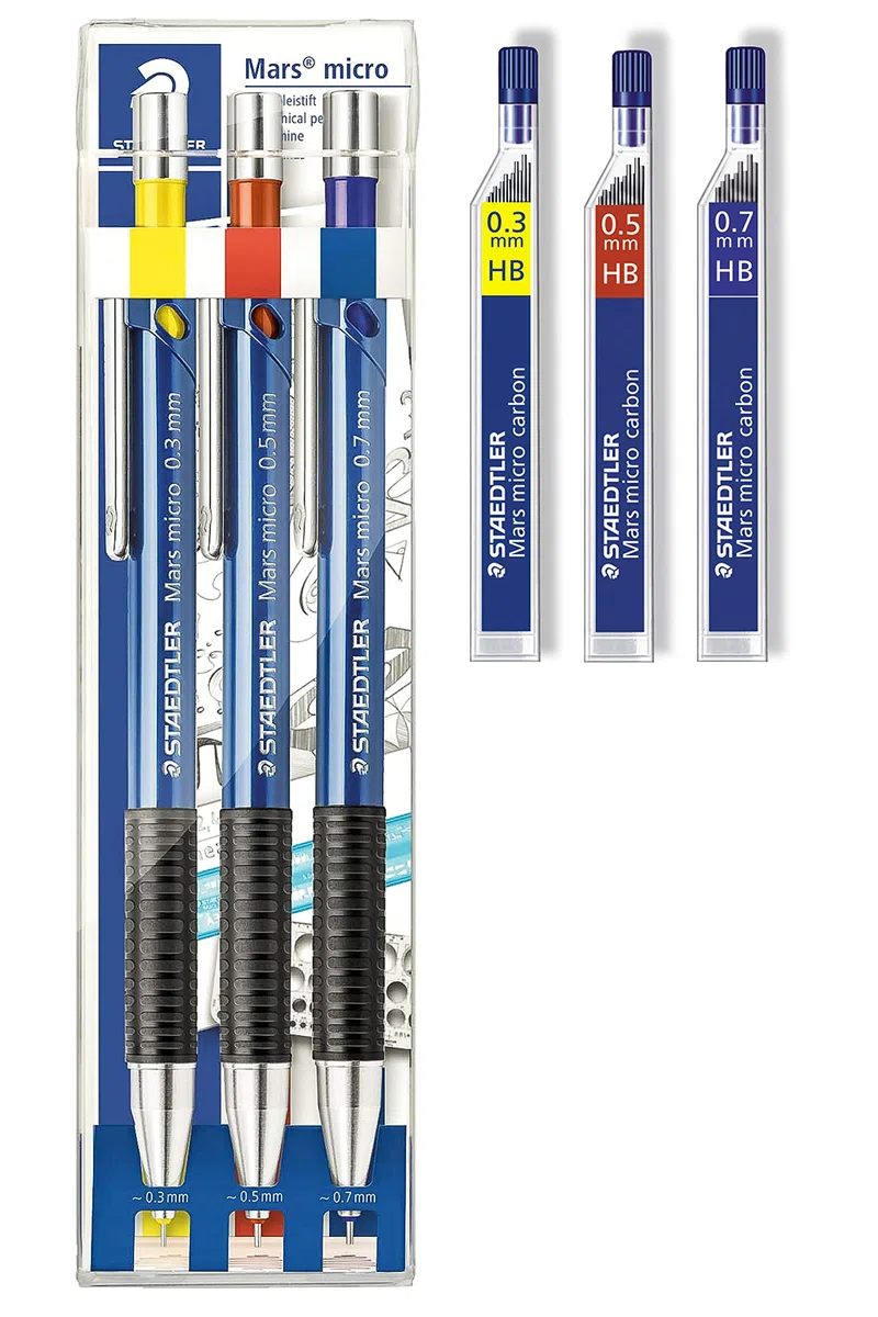 Staedtler Marsmicro 775SCWP3 0,3-0,7 Juego de 3 colores (1, incluye minas 03 HB?05 HB?07HB)
