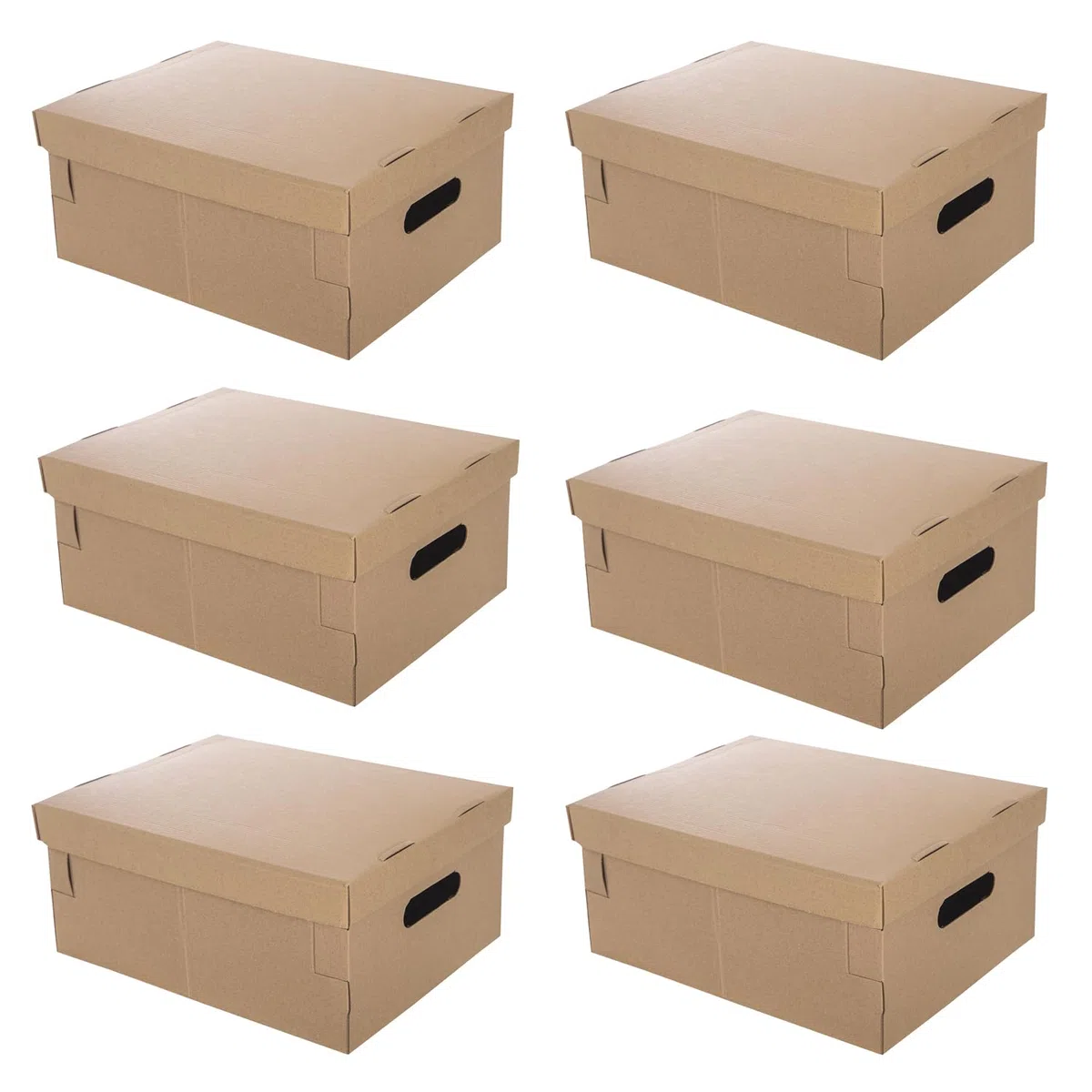 TWO TIGERS | Cajas De Cartón Para Mudanza Con Tapa | 6 Unidades | 36,5 x 28,5 x 16,5 cm | Cajas Automontables Para Embalar | 5 Tamaños A Elegir