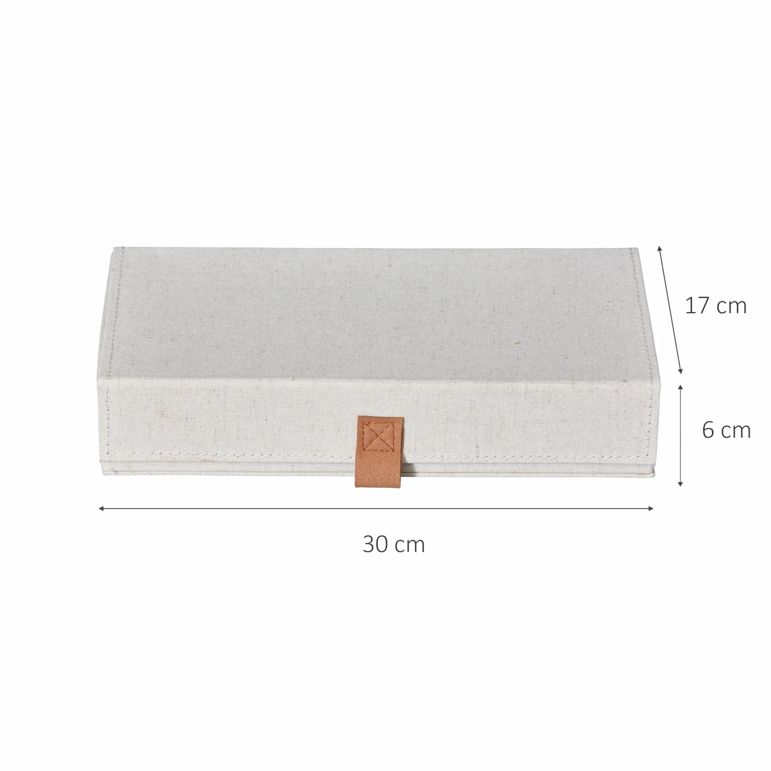 LOVE IT STORE IT Premium - Caja de almacenamiento para gafas, mezcla de lino y algodón, terciopelo interior, madera reforzada con 5 compartimentos, beige, 30 x 17 x 6 cm
