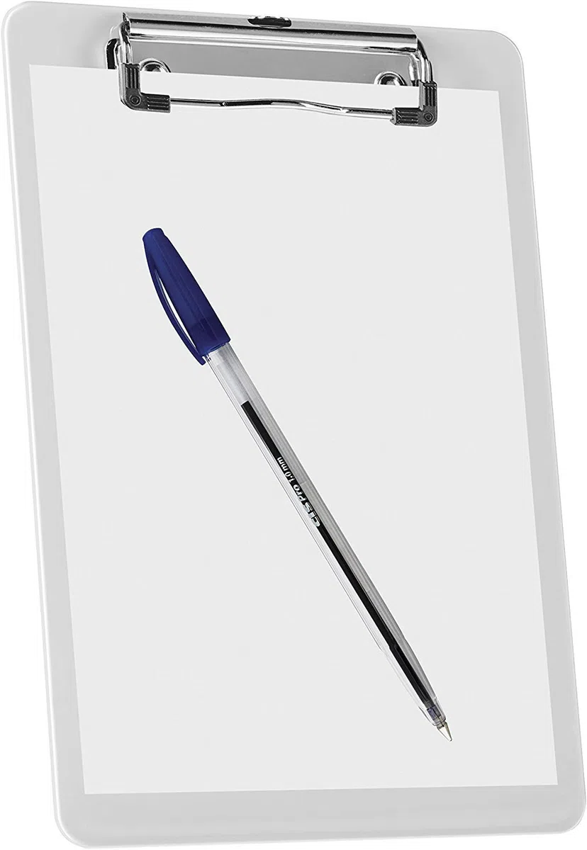 Acrimet Portapapeles de Plástico Rígido con Clip de Perfil Bajo, Tamaño A5 (23,5cm x 16cm) (Color Cristal Transparente) (Paquete de 6)
