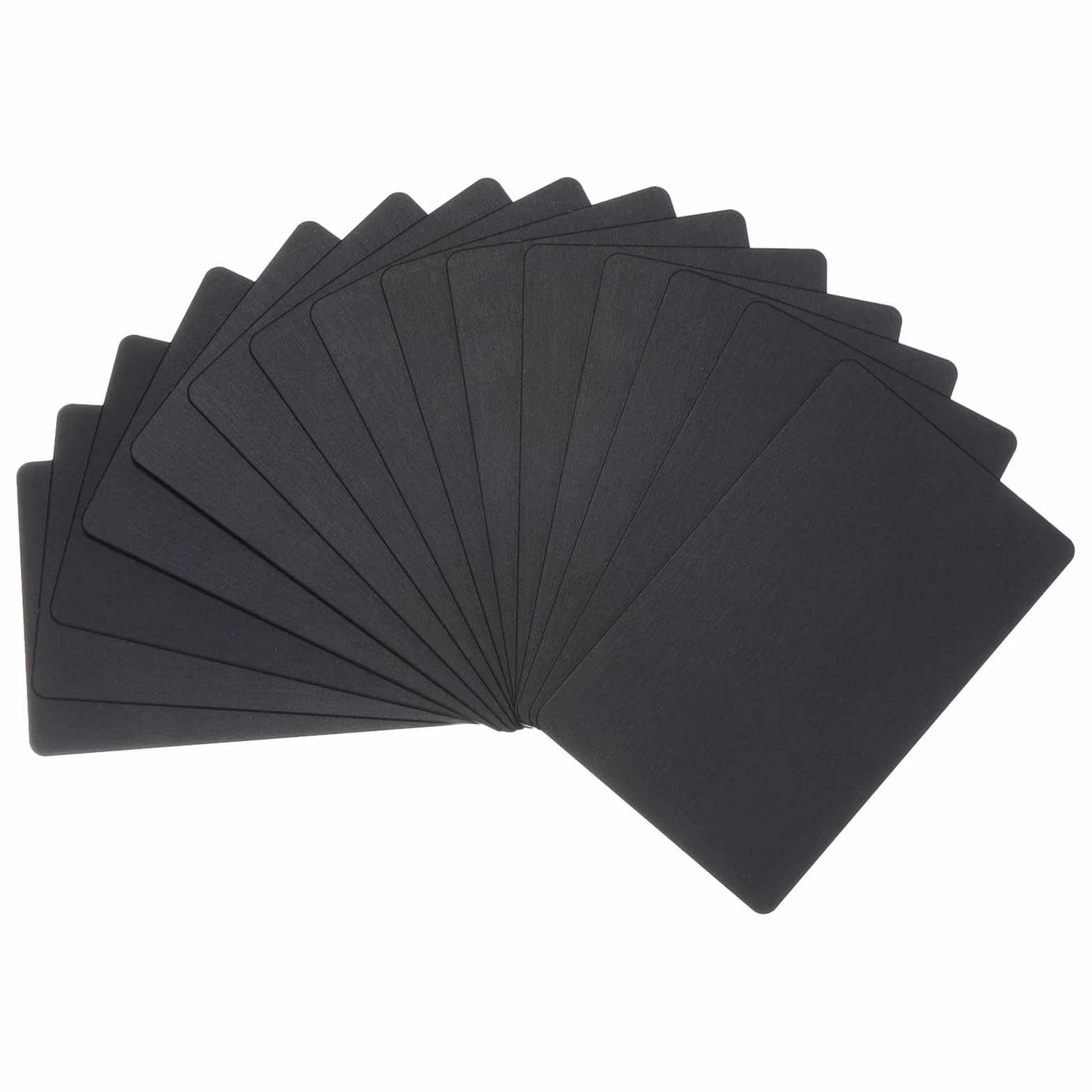 PATIKIL 15 Uds Metal Visita Tarjetas Anodizadas 0,8mm Grueso Anodizado Aluminio Blancos Nombre Tarjeta 3.4x2.1" Imprimible Nombre Tarjeta para Personalizado DIY, Negro