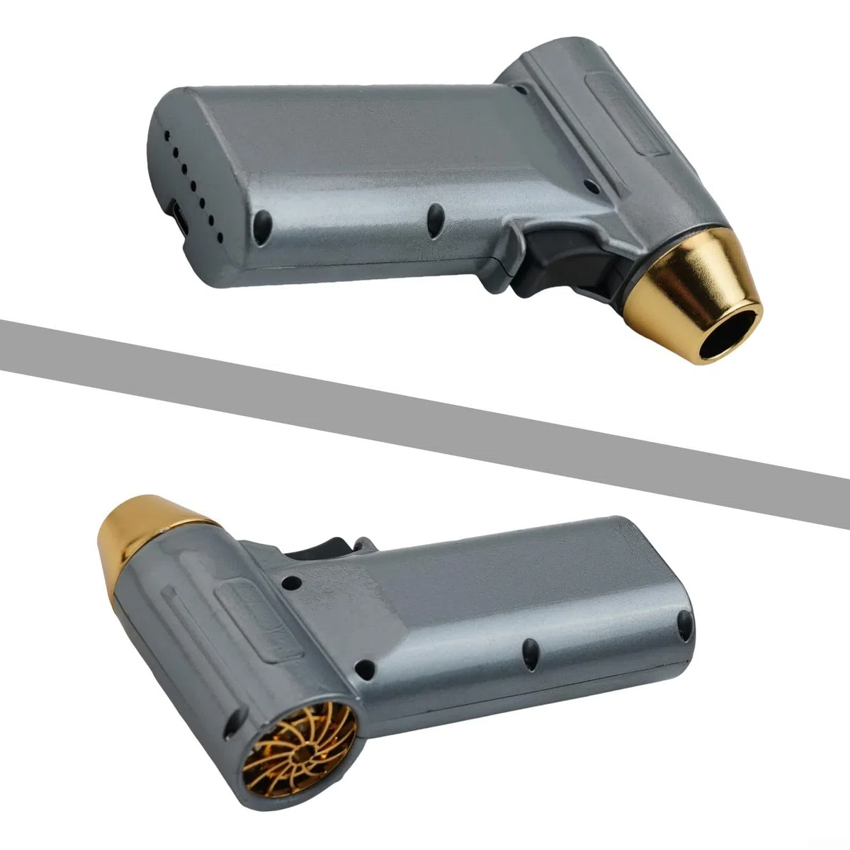 Plumero de aire eléctrico de 130000 rpm, soplador de 200 W para motor sin escobillas, mano de 52 m/s para limpieza de teclado de coche, soplador de hojas recargable USB-C, negro (plata)