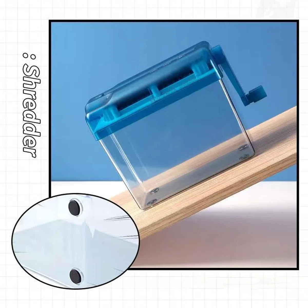 Trituradora De Papel Manual | Destructora de Papel de Sobremesa para Documentos - Herramienta De Corte para Documentos Notas Recibos Facturas - Hogar Correo Papelería
