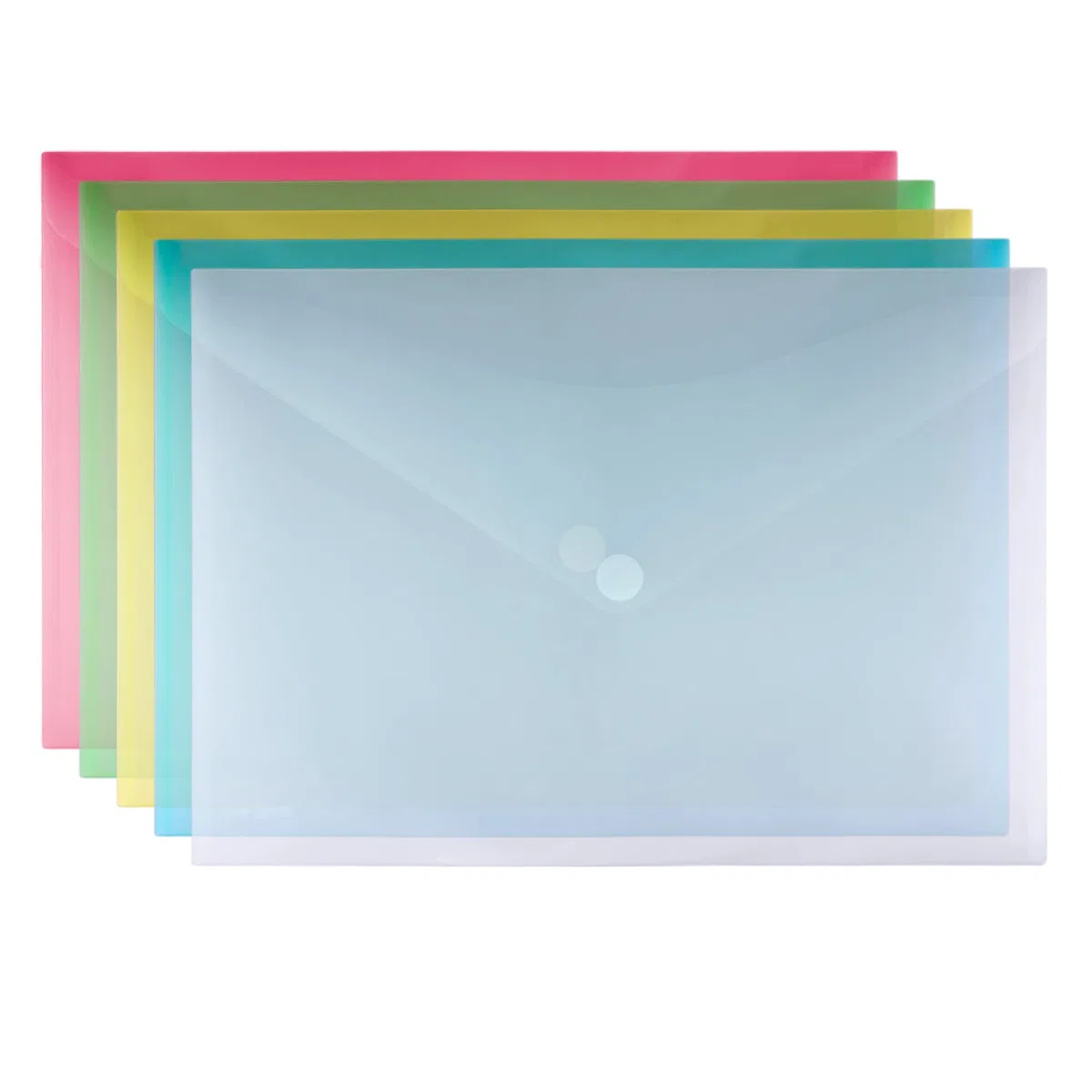 Pack 10 Carpeta Sobre Cierre de V-lock Formato A3/Poster - REF 911 – Colores Classic Translucidos con acabado Soft Touch- 100% ECO by Office Box. (Surtido)