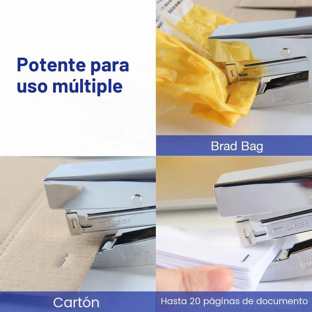 Grapadora, con 1000 grapas y juego de extractor, capacidad de 20 hojas, tamaño de oficina de escritorio completo