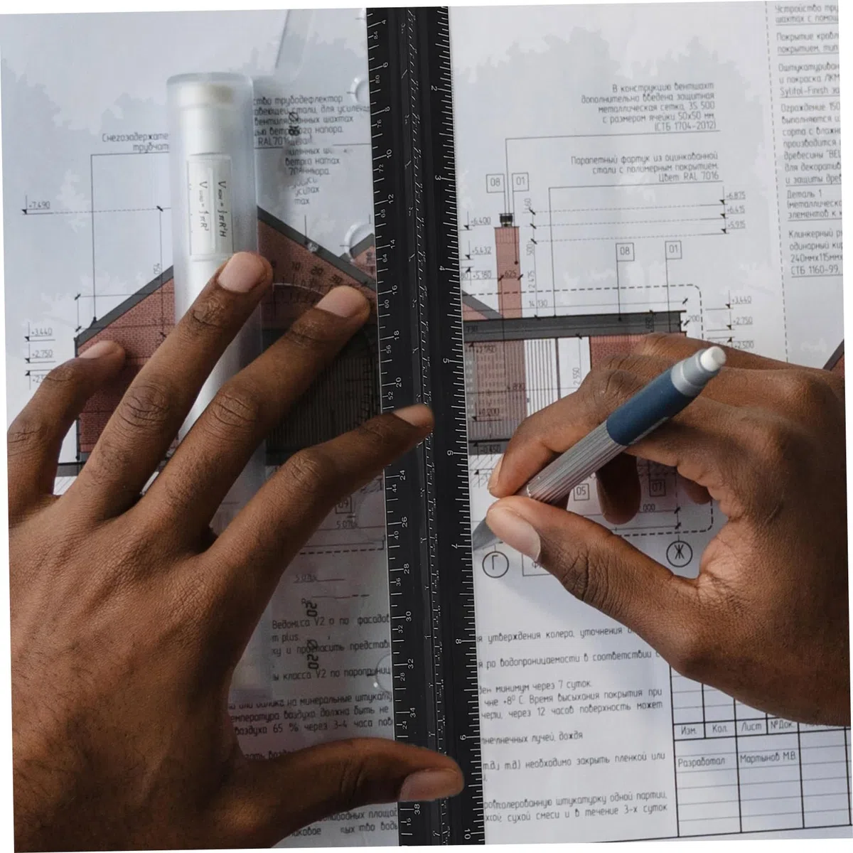 SHINEOFI Regla De Aluminio Triple Escala Dibujo Técnico Herramienta Para Arquitectos