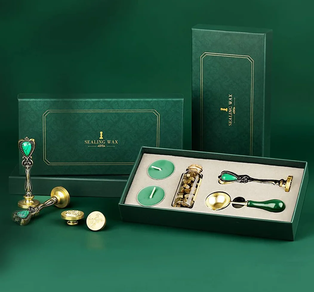 AMTOL Sello de Cera Set, Estilo Europeo Vintage Personalizado para Cartas, Tarjetas, Invitaciones (K)