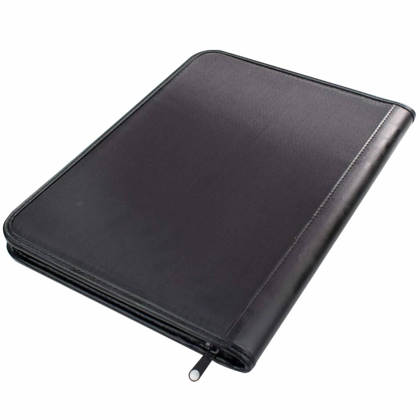 TRIXES - Carpeta Organizadora de archivos para conferencia - Perfecta para escritorios de oficinas - Carpeta de documentos A4 - A Cremallera - Efecto de piel - Color negro