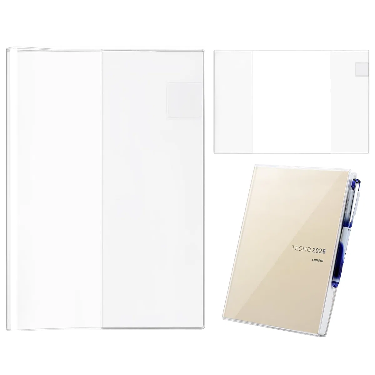 Funda transparente para agenda A5, compatible con Hobonichi Techo Cousin 2026 A5, compatible con Midori A5, protector para cuadernos Stalogy (paquete de 1)