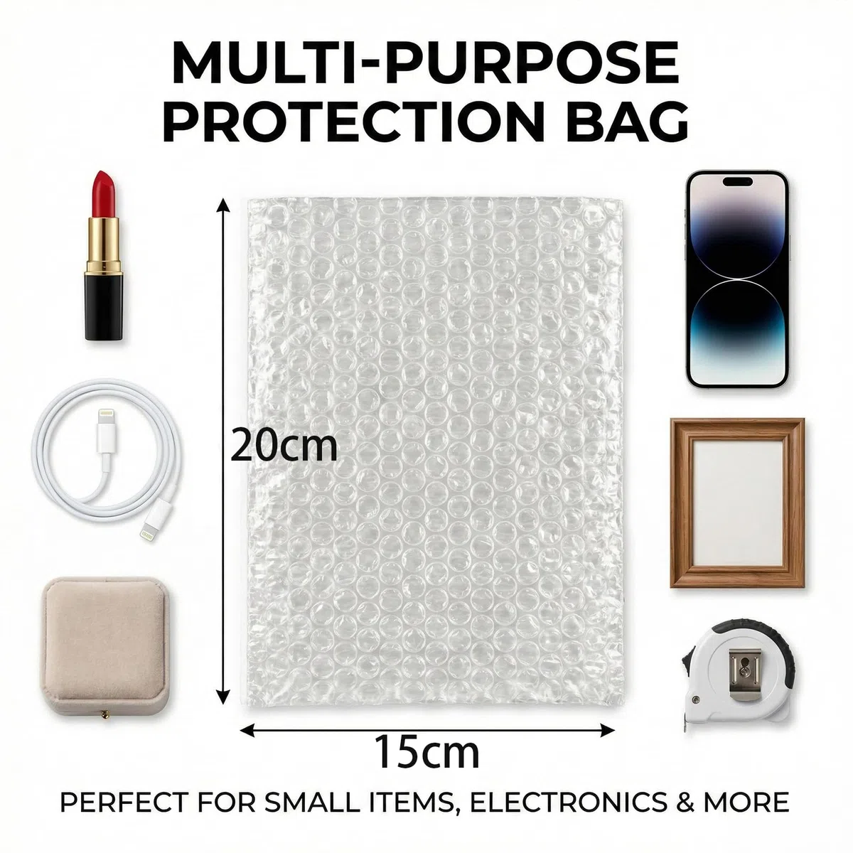 50 bolsas de burbujas de 15 x 20 cm