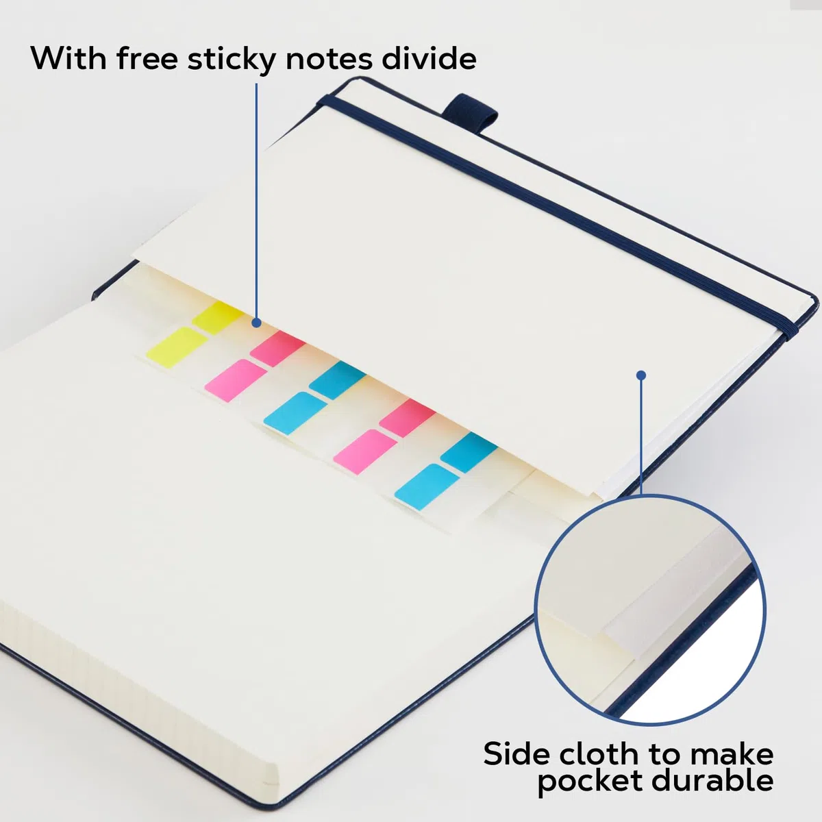FOCUS DAY Cuaderno A5 rayado, diario de cuero, tapa dura, 320 páginas, grueso bloc de notas para adultos, trabajo, escritura, notas, aprendizaje, viajes, 14 x 21 cm, lila.