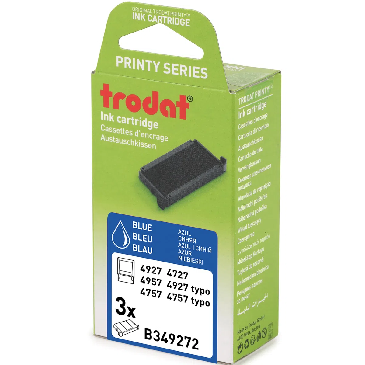 Cassette de tinta azul Trodat Printy 4927 - Lote de 3 unidades