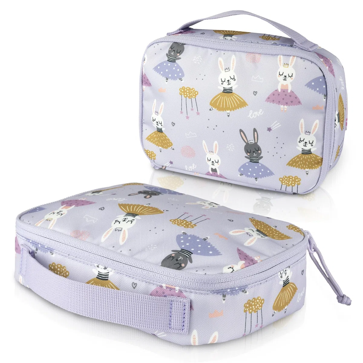 bolsa térmica infantil, bolsa de almuerzo, mini bolsa isotérmica para cosméticos, medicamentos, tentempiés - sostenible (Bailarina-Lila, 21,5 x 14,5 x 6,5 cm)