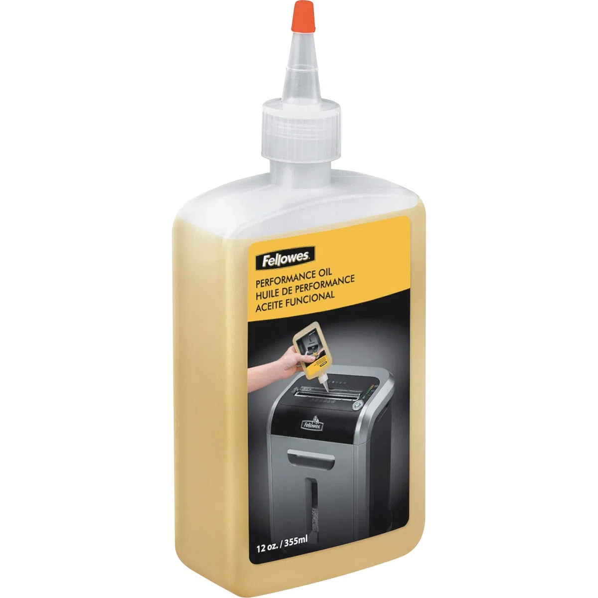 Fellowes Aceite lubricante para destructoras de papel - con boquilla extendida, 355 ml