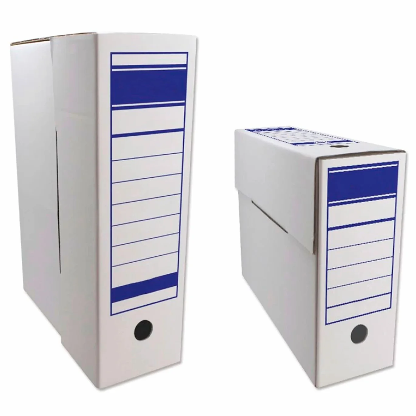 Acan Tradineur - Pack de 12 archivadores definitivos, caja archivo plegable de cartón, 2 posiciones, tamaño folio, fácil montaje, conservar documentos, facturas, 36 x 25 x 9 cm