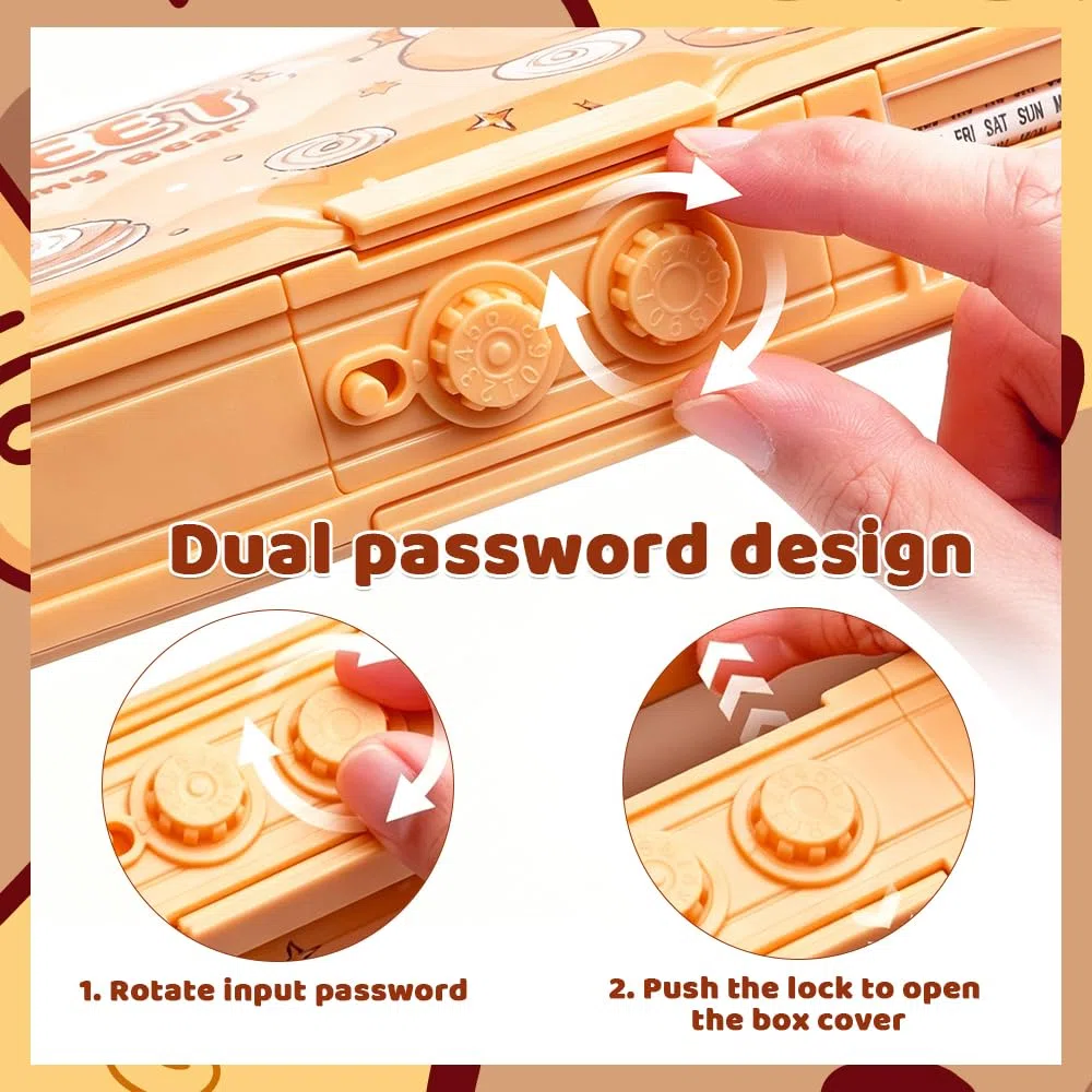 Estuche Multifuncional Emergente de Capybara, 12 en 1 Click Pens Multicolor, Capybara Estuche, Diseño de Dibujos Animados y Bloqueo de Contraseña, Adecuada para Inicio Escolar y Regalos
