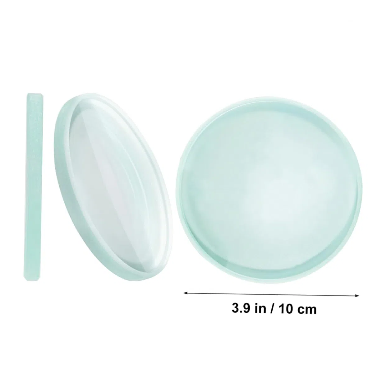 Lente Óptica de Vidrio Cóncava Doble, 10 CM de Diámetro, Bordes Biselados y Pulidos, Adecuado para Científicos en Laboratorio