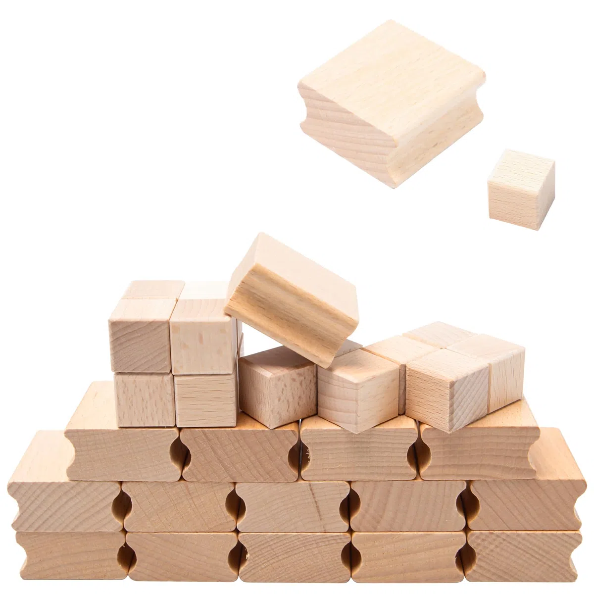 30 Piezas Soporte de Sellos de Madera en Blanco Bloques de Madera Dura para Hacer 2cm/4cm con Caucho para Sellos para Sello fijo de madera para Producción de bricolaje