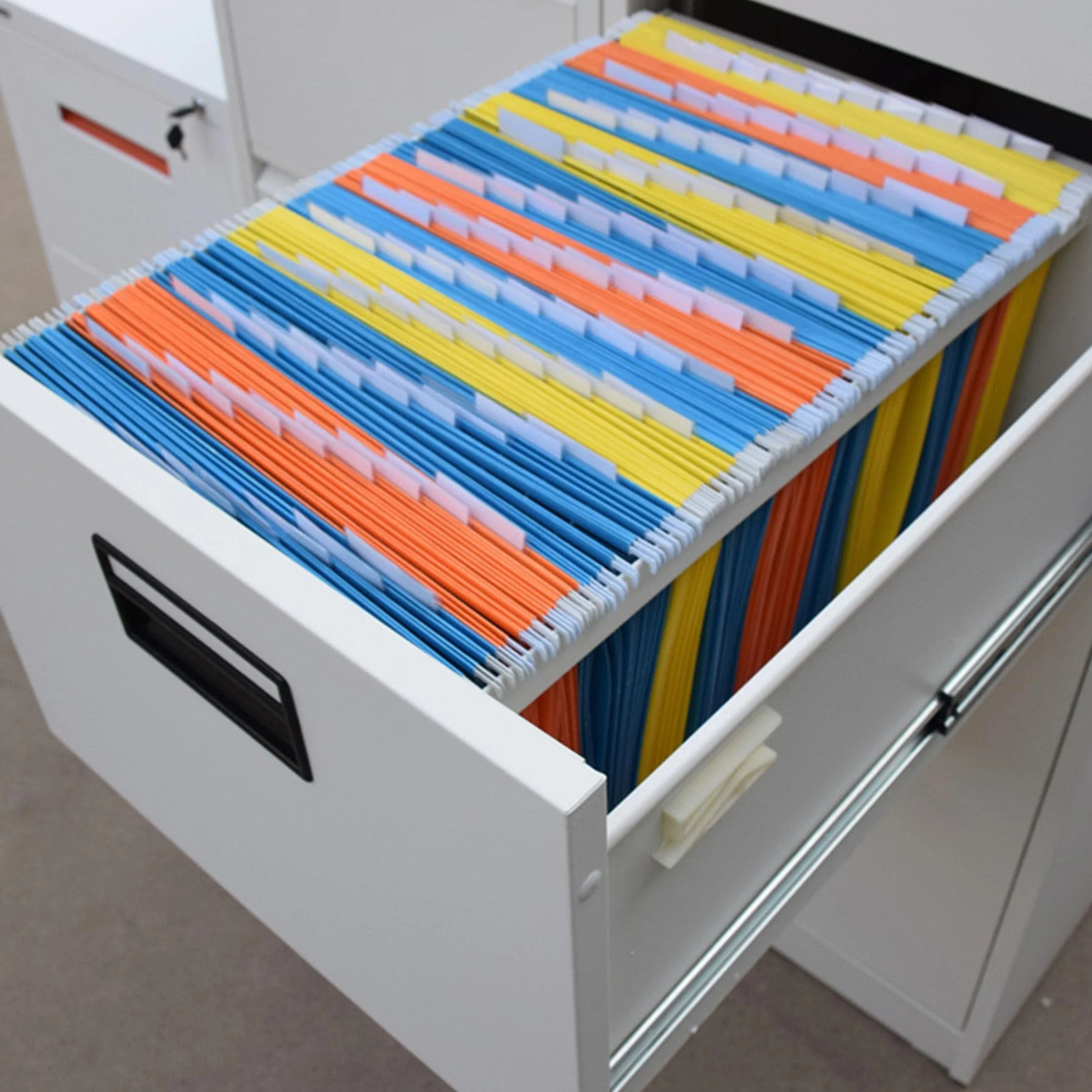Archivo Carpetas Colgantes Polipropileno, Carpeta colgante reforzada, tamaño A4, con pestañas e insertos de Tarjeta para Archivadores, oficina organización, trabajo en casa, Paquete de 20
