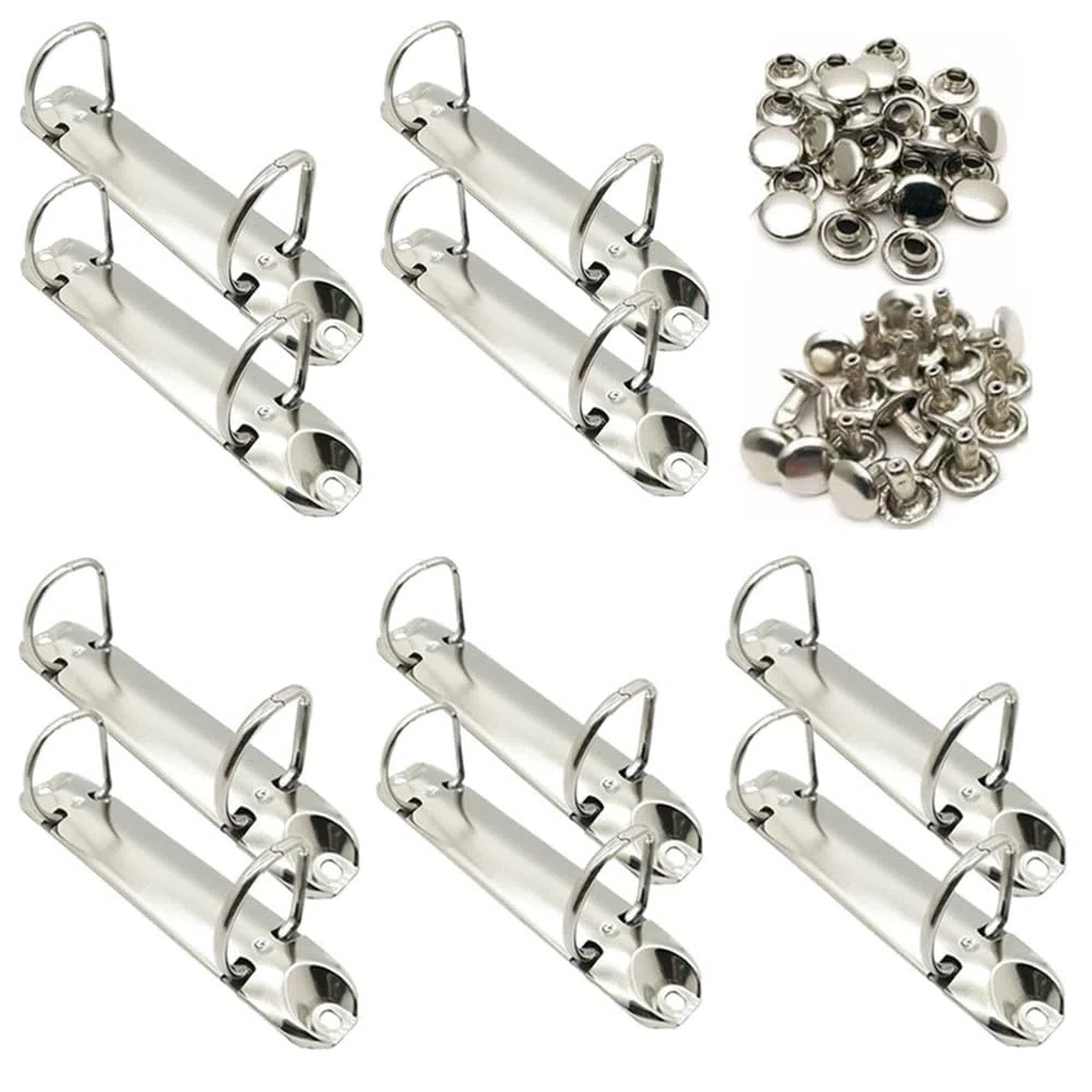 10 mecanismos de encuadernación de 2 anillas de metal en forma de D para almacenamiento de papel, planificador, respaldo, accesorios, 123 mm