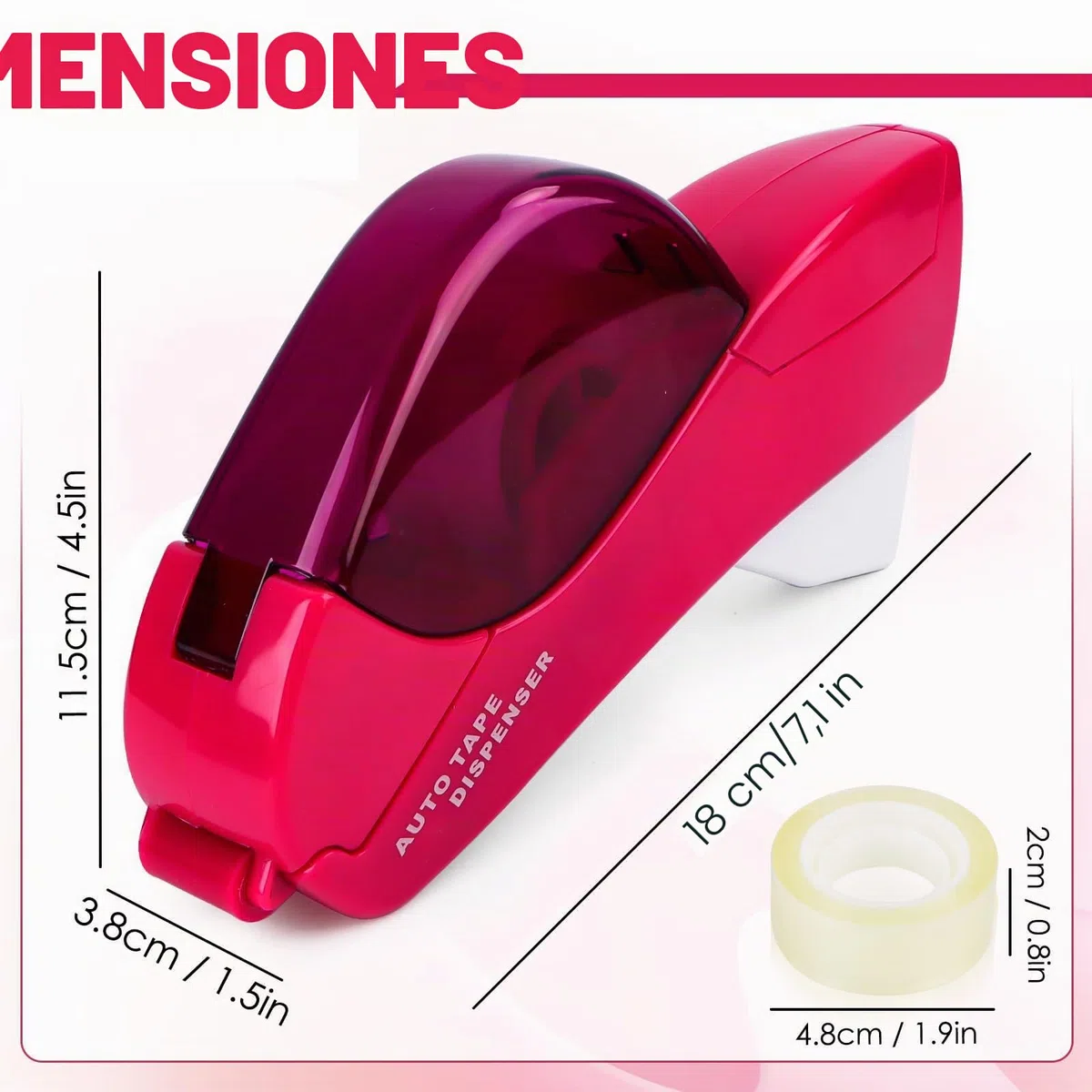 Dispensador automático de cinta adhesiva, dispensador de cinta, dispensador pequeño, dispensador de tiras adhesivas, dispensador de cinta adhesiva, dispensador semiautomático de cinta adhesiva