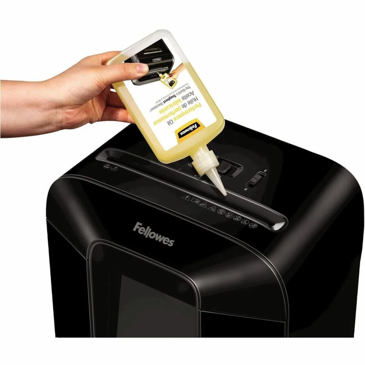 Fellowes Aceite lubricante para destructoras de papel - con boquilla extendida, 355 ml