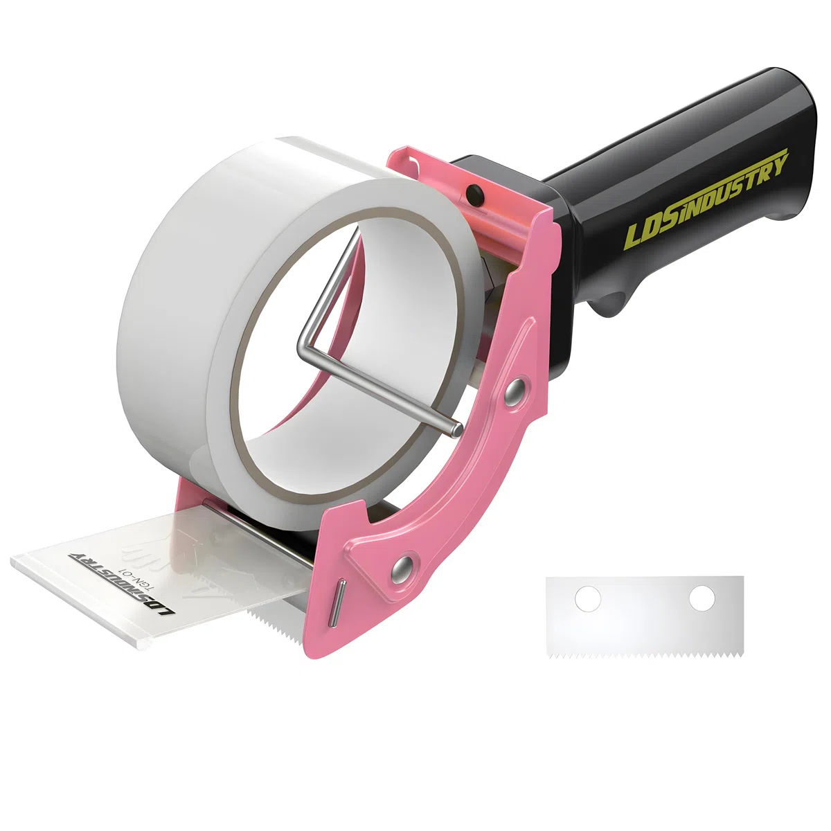 Rapid-Replace - Pistola dispensadora de cinta de embalaje con cinta y hoja extra, 2 pulgadas (50 mm), ligera, ergonómica, industrial, resistente, para cartón, embalaje y sellado de cajas,
